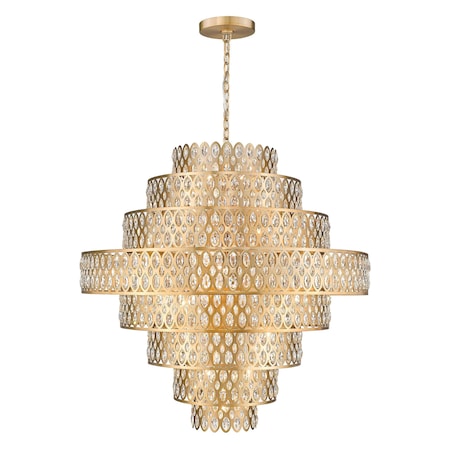 Z-Lite Dealey Chandelier, 25-Light, 44.75 In.W x 43.75 In.H, Heirloom Brass/Heirloom Brass 822P45-HB